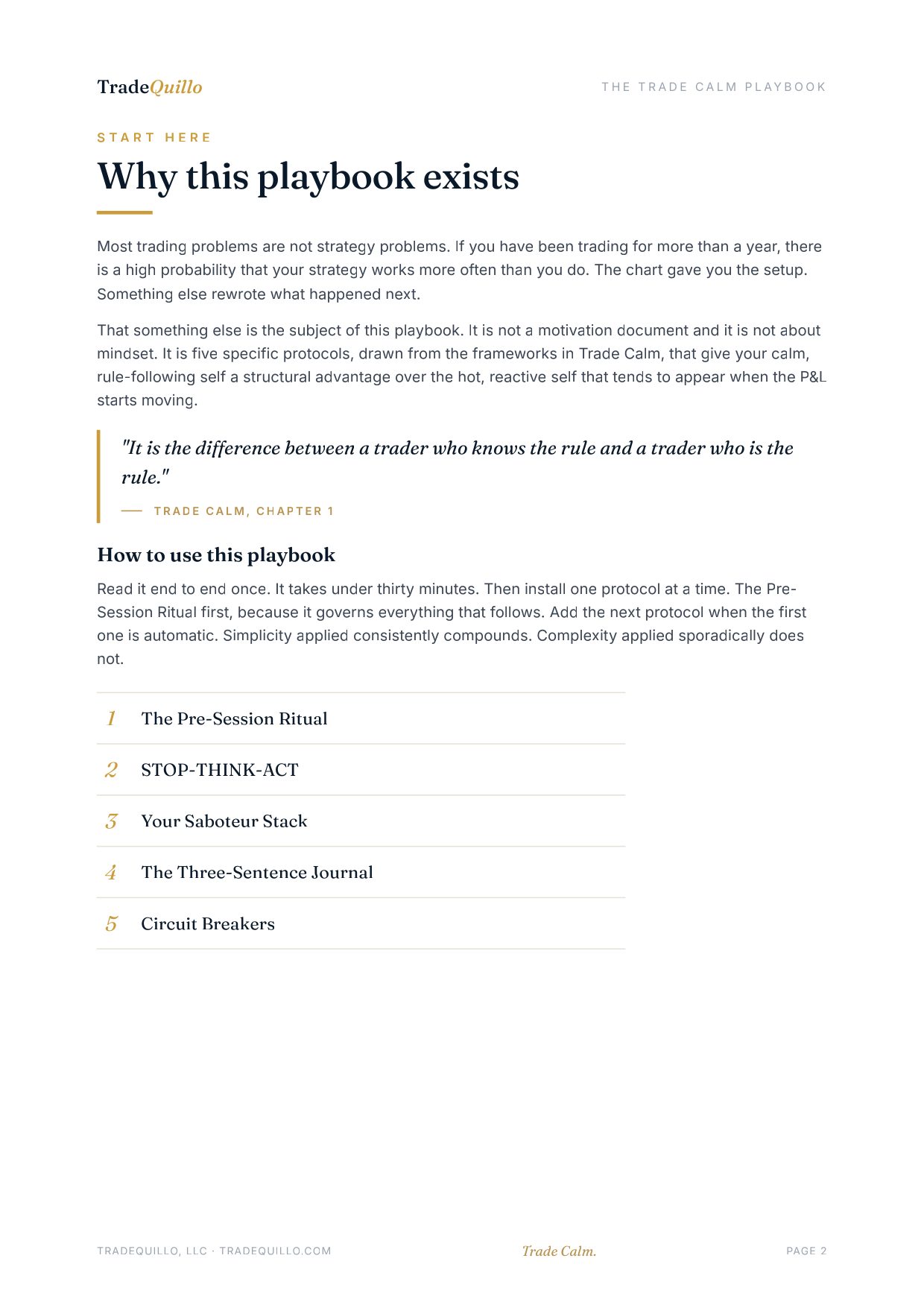 The Trade Calm Playbook, page 2 of 14